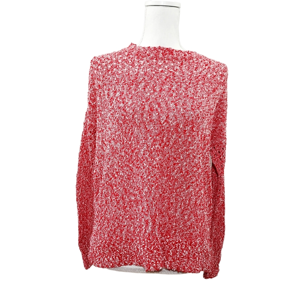Karen Millen red and white fleck sweater L